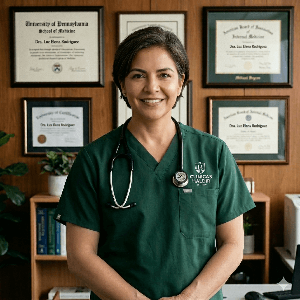 Senior Doctor in Scrubs